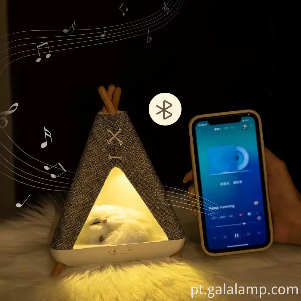 Tenda de alto -falante portátil Bluetooth com luz noturna colorida de LED